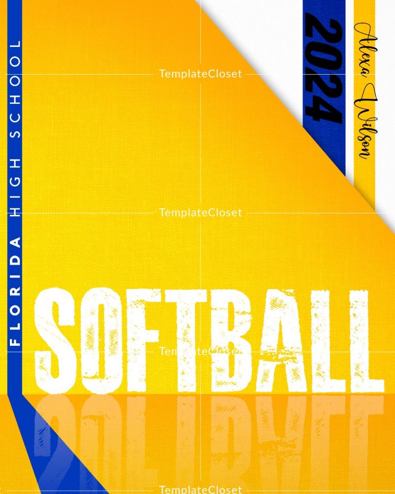 Softball Signature Effect Print Ready Sports Template