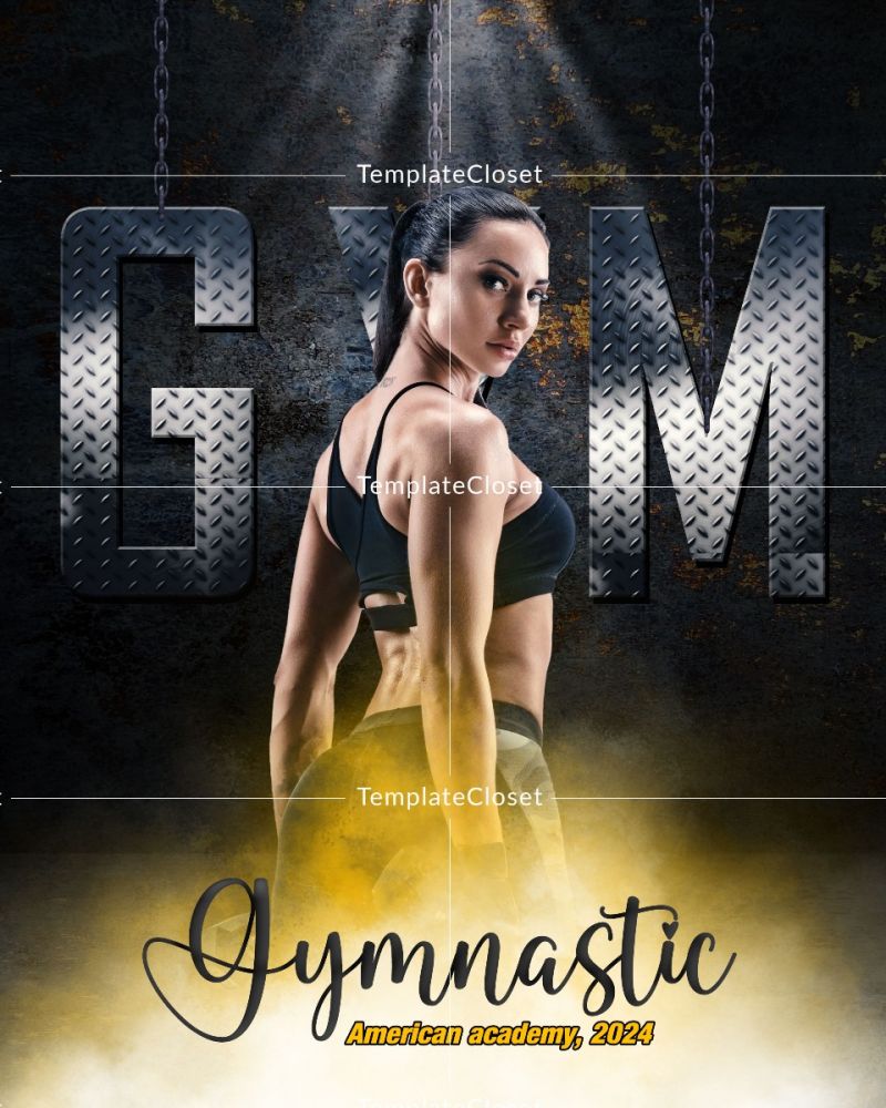Gymnastic Print Ready Sports Customized Photoshop Layered Template