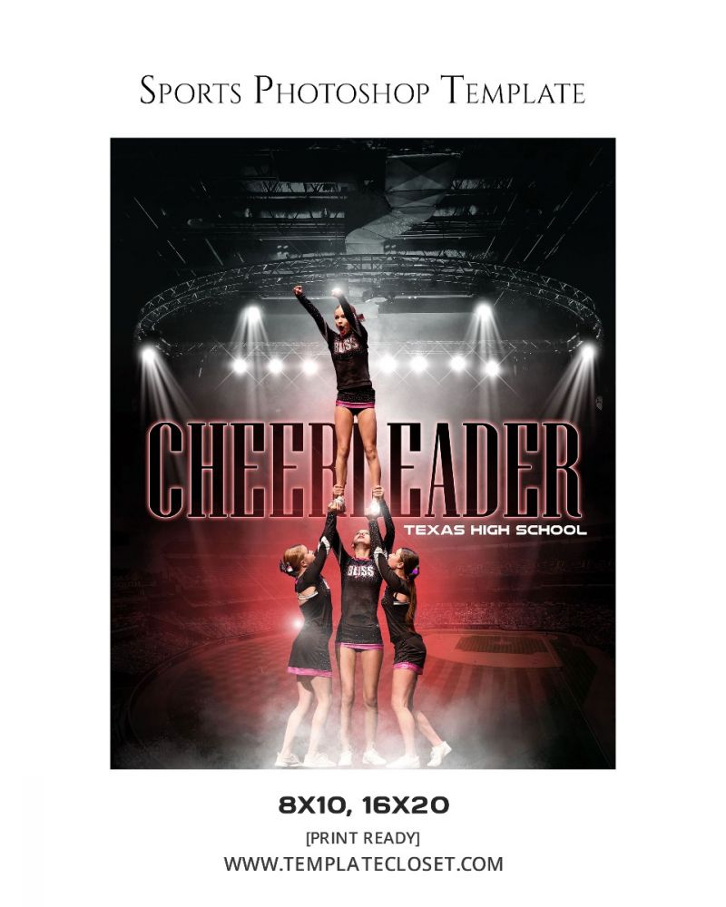 Cheerleader Light Effect Sports Photoshop Poster