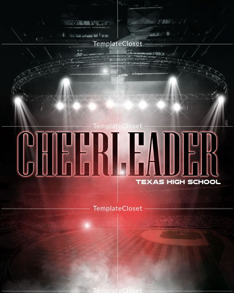 Cheerleader Light Effect Sports Photoshop Poster