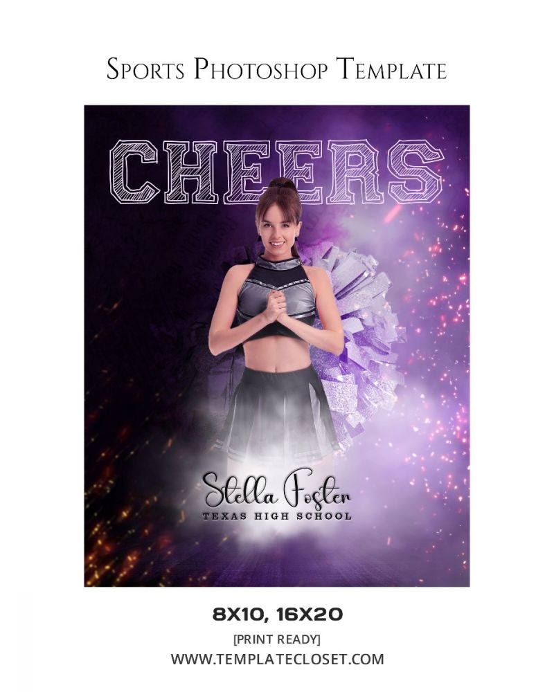 Stella Foster - Purple Cheer Girl Photography Template