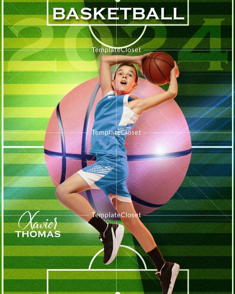 Xavier Thomas - Basketball Signature Effect Photoshop Template