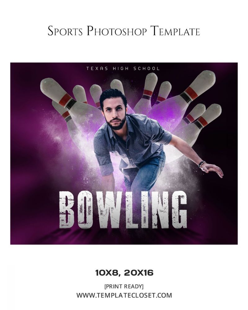 Bowling Color Effect Print Ready Sports Template