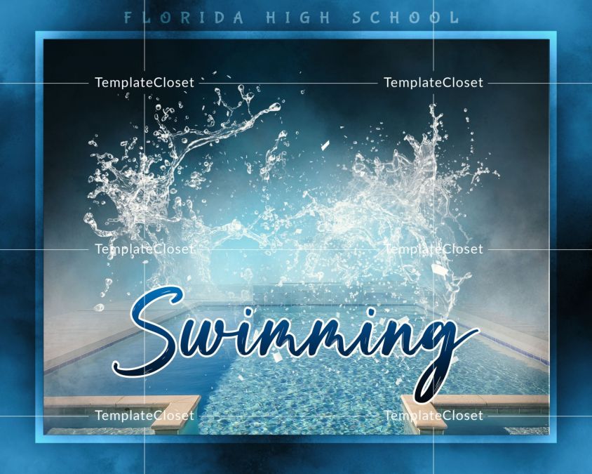Swimming Team Print Ready Sports Photoshop Template