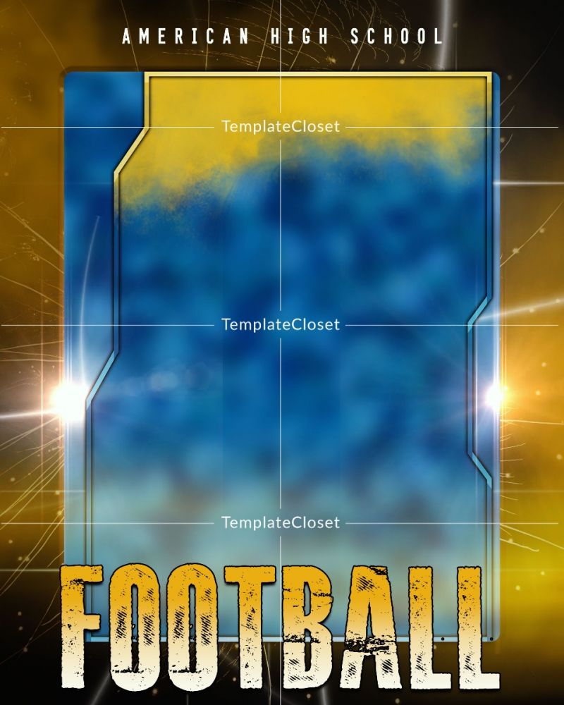 Football Yellow Team Sports Photoshop Template