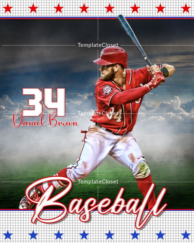 Baseball Enliven Effect Print Ready Sports Photography Poster