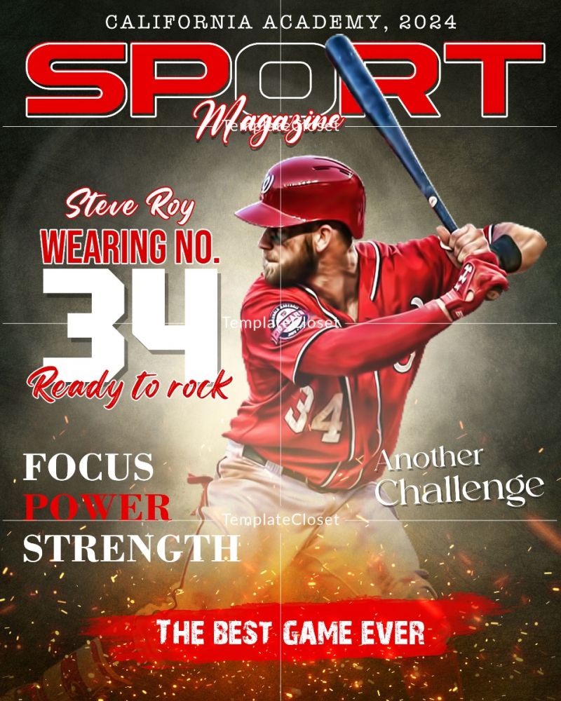 Fully Customized Baseball Magazine Cover