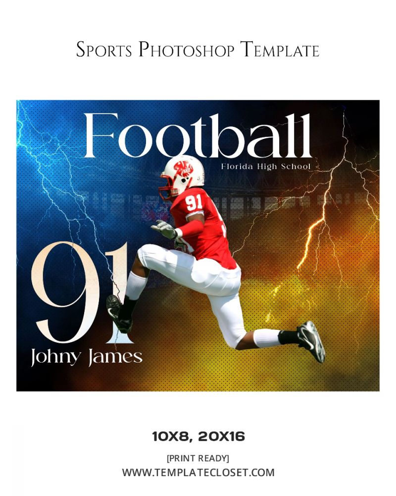 FootballNoOnehasEverDrownedInSweatPhotographyTemplate@templatecloset.com