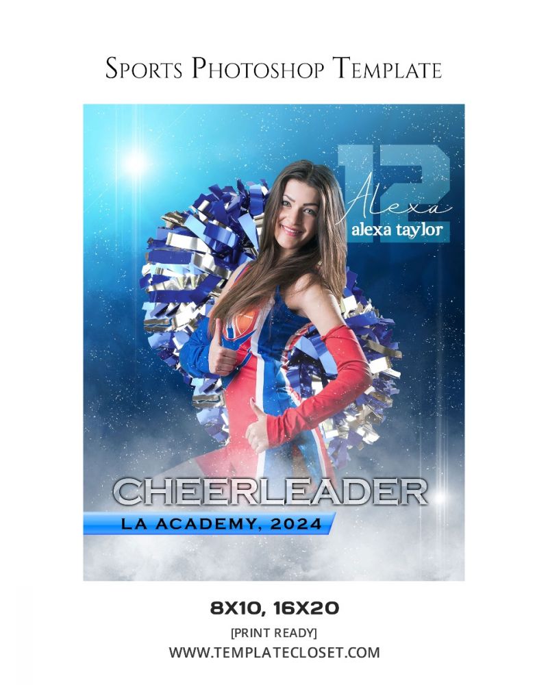 Cheerleader Color Effect Print Ready Sports Template