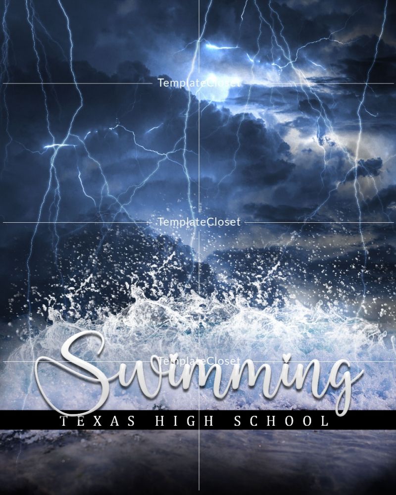 Swimming Texas High School Sports Photoshop Template