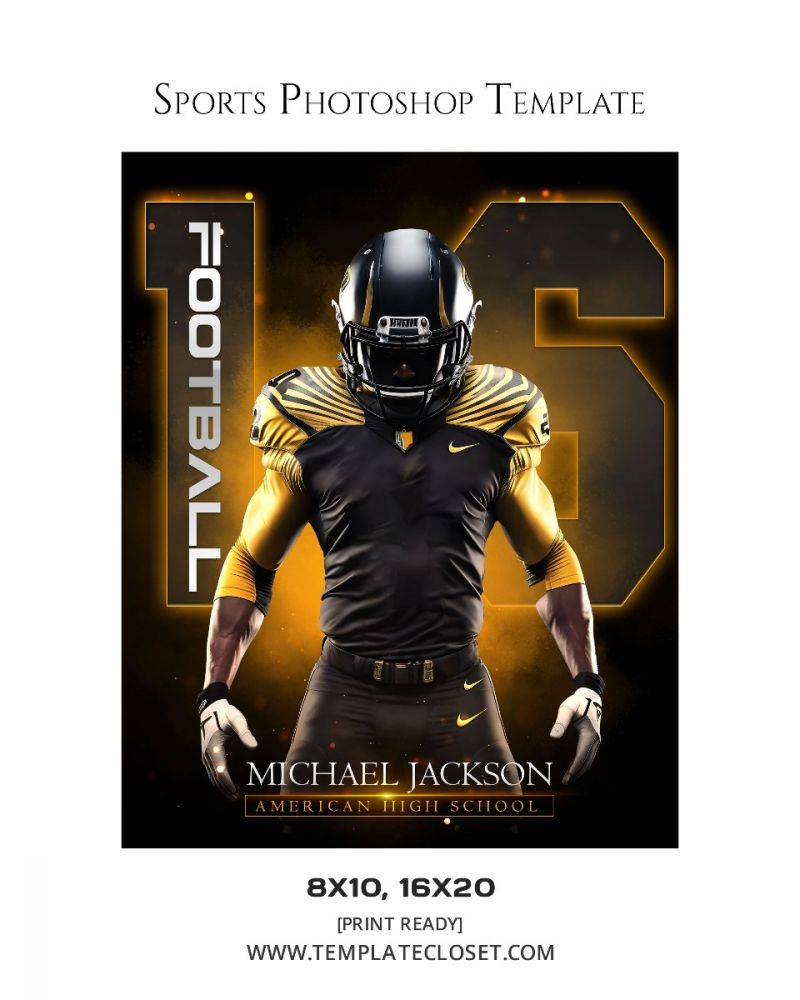 FootballNoOnehasEverDrownedInSweatPhotographyTemplate@templatecloset.com