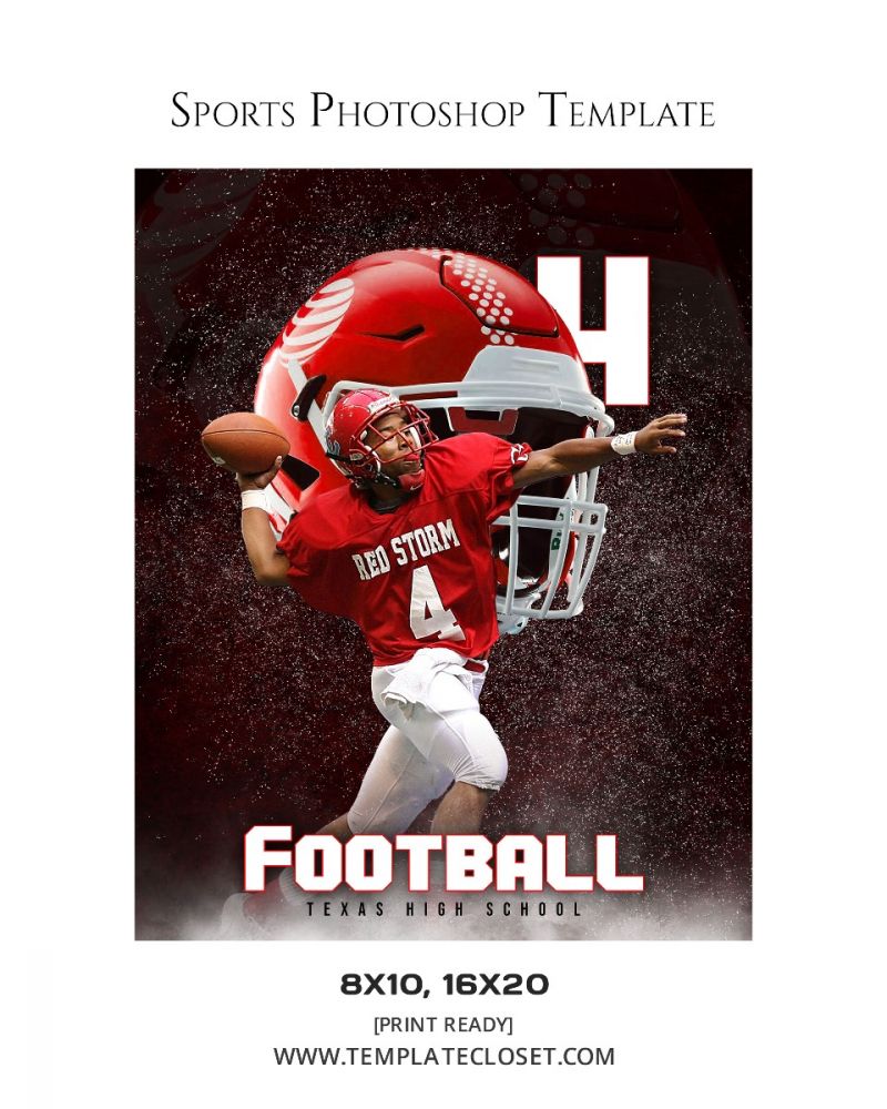 FootballNoOnehasEverDrownedInSweatPhotographyTemplate@templatecloset.com