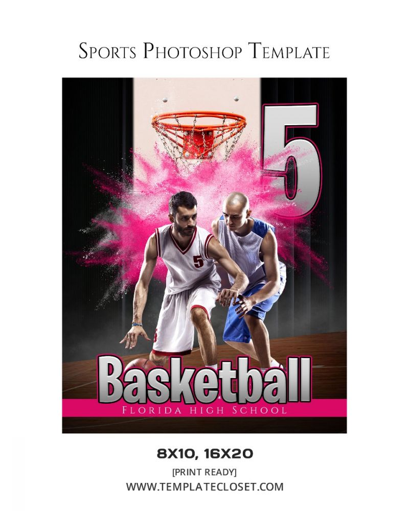 Basketball Color Effect Sports Photoshop Template
