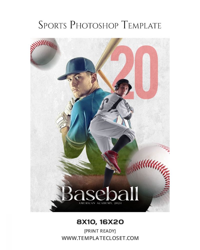Baseball Memory Mate Customized Sports Photography Template