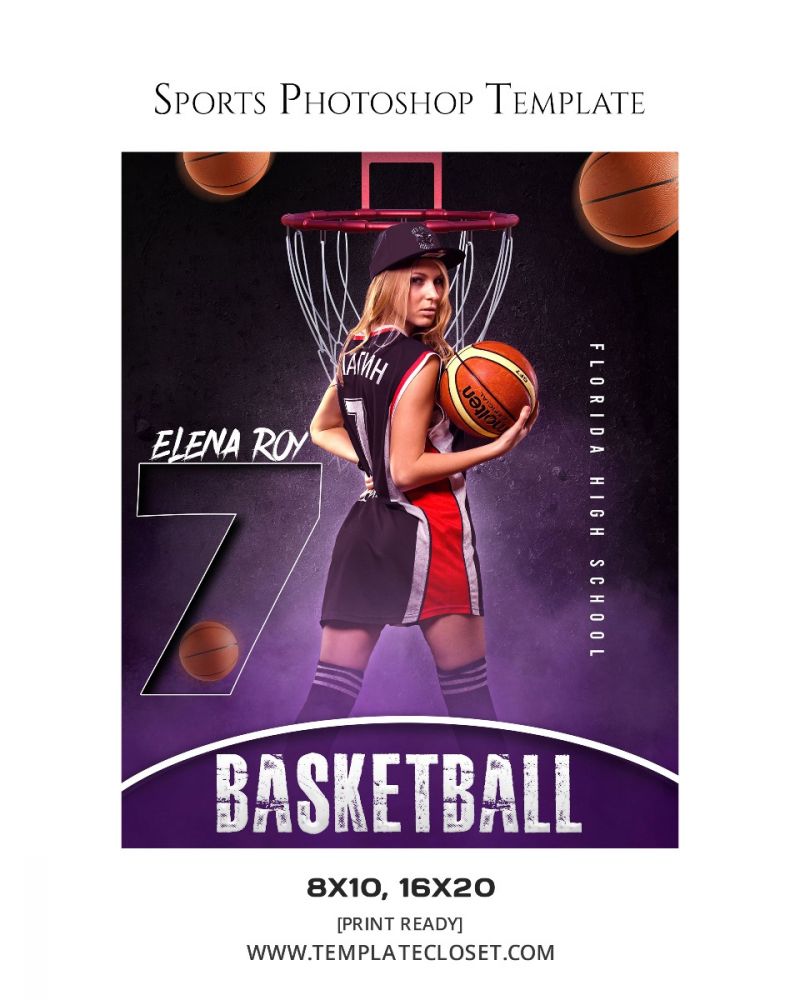 Elena Roy - Basketball Customized Photography Template