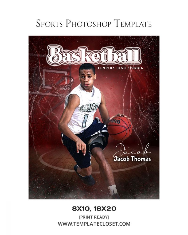 Basketball Customizable Sports Poster
