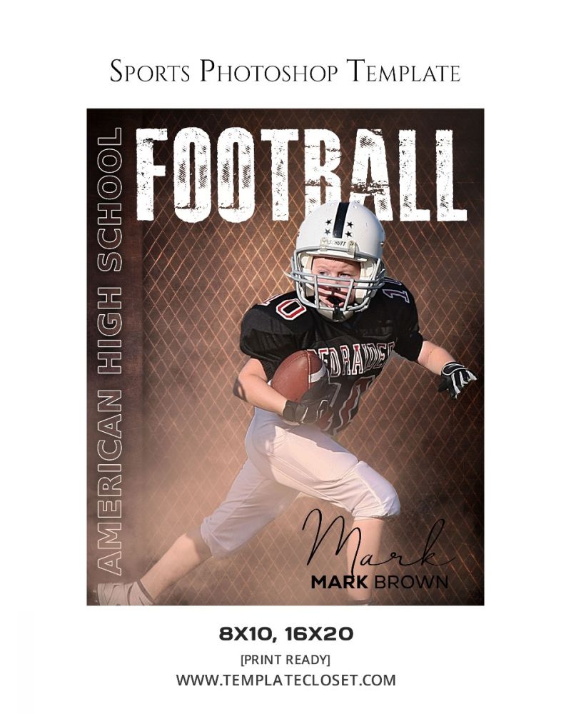 FootballNoOnehasEverDrownedInSweatPhotographyTemplate@templatecloset.com