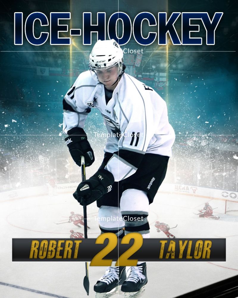 Ice Hockey Print Ready Photography Template