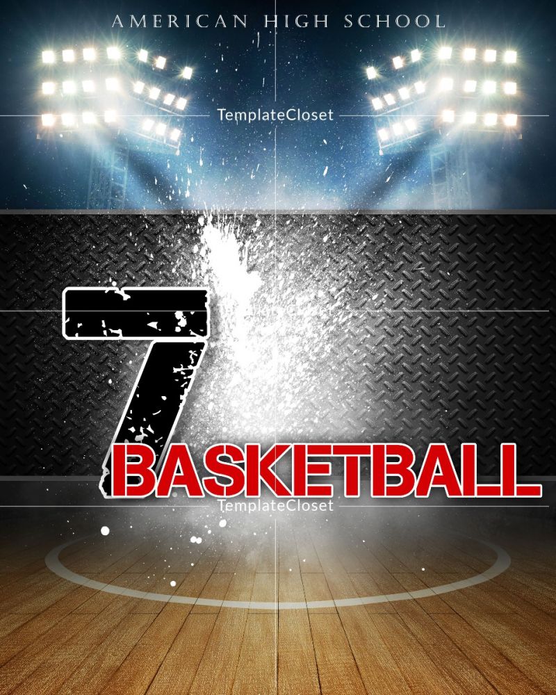 Basketball On The Field Photography Template
