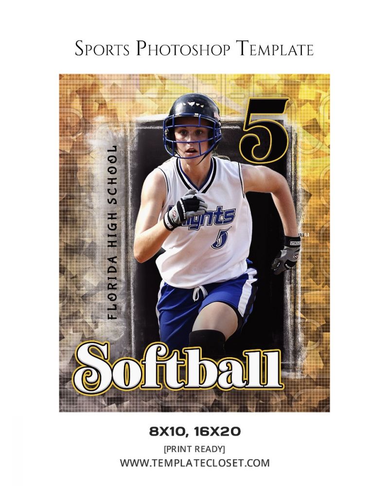 Fully Customized Softball Photography Template