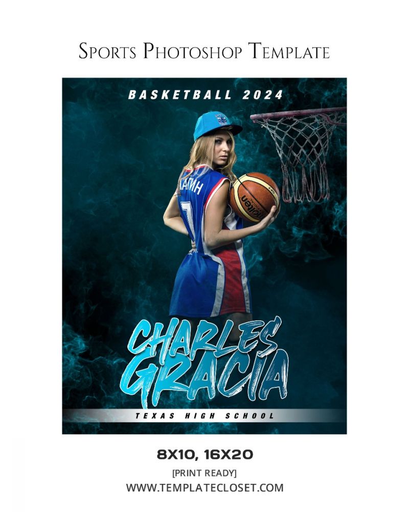 Charles Gracia - Basketball Enliven Effect Print Ready Sports Template