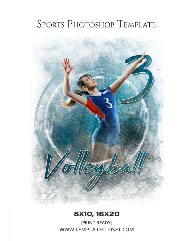 Best Volleyball Enliven Effect Sports Photoshop Template