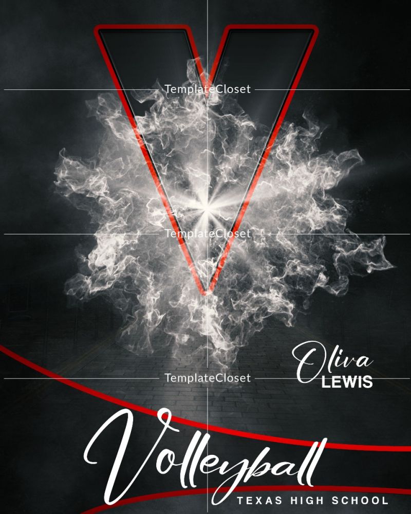 Volleyball Light Effect Photoshop Layered Photography Template
