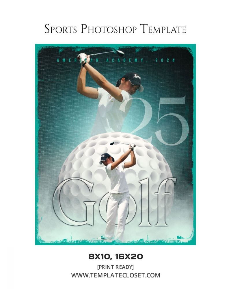 Golf Of American Academy Sports Photoshop Template