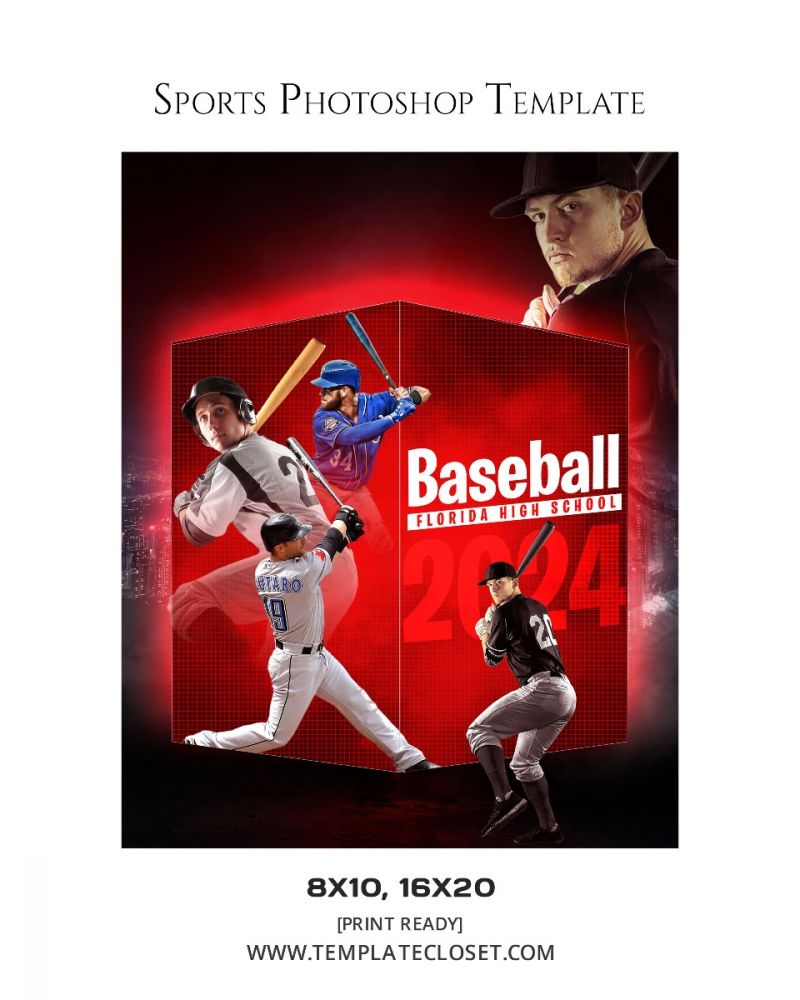 Fully Customized Baseball 3D Effect Sports Template
