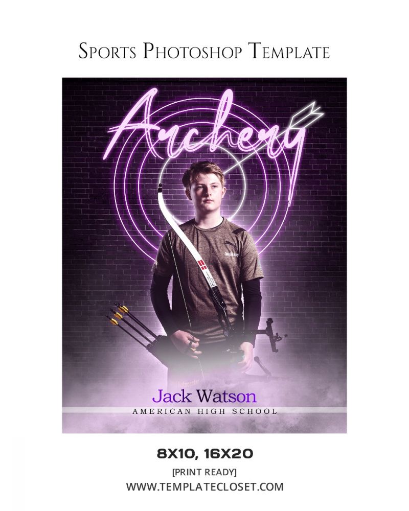 Archery Customized Sport Photoshop Template