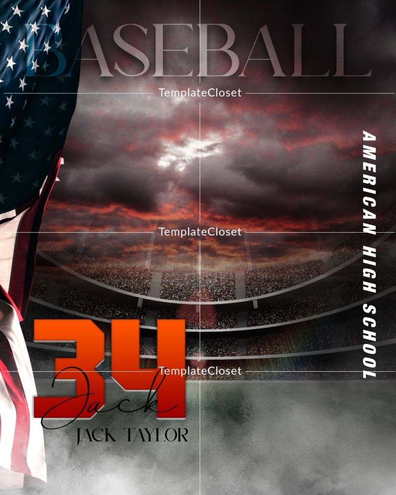 Baseball Flag Effect Sports Photography Poster