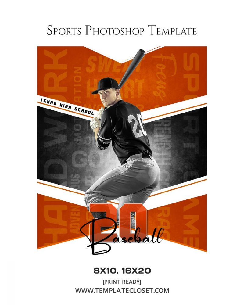Baseball Signature Effect Sports Photography Template