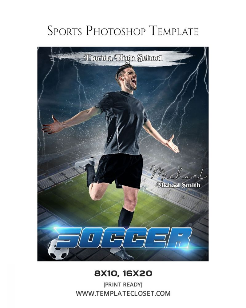 Fully Customized Soccer Field Photoshop Layered Template