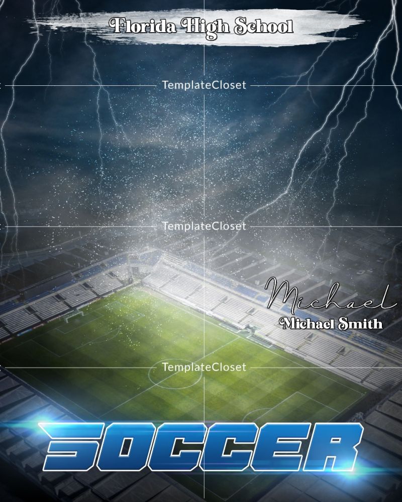 Fully Customized Soccer Field Photoshop Layered Template