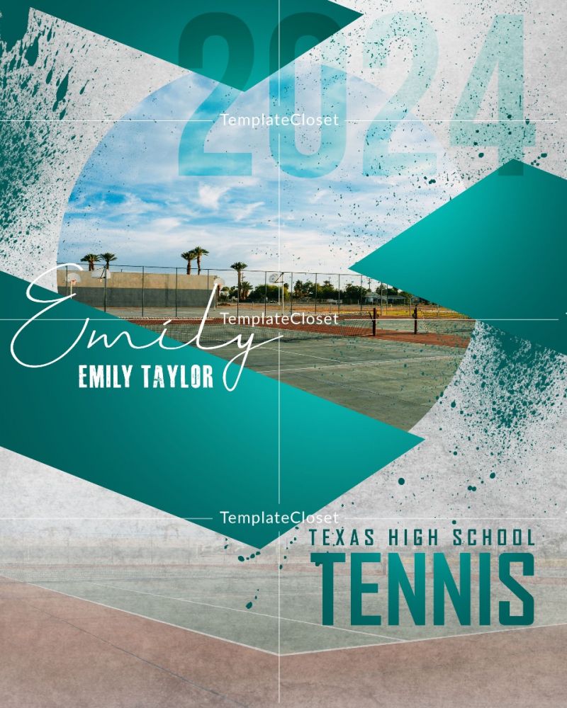 Fully Customized Tennis Memory Mate Photoshop Layered Template