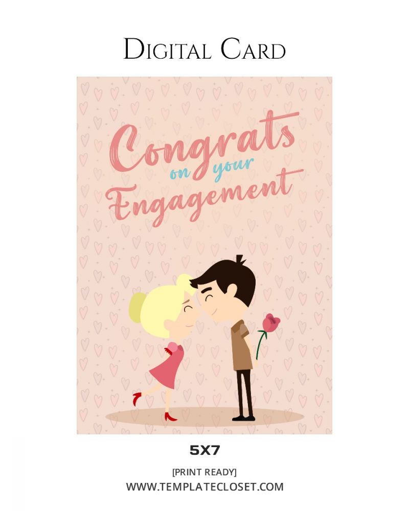 Digital Wedding Card Photoshop Template