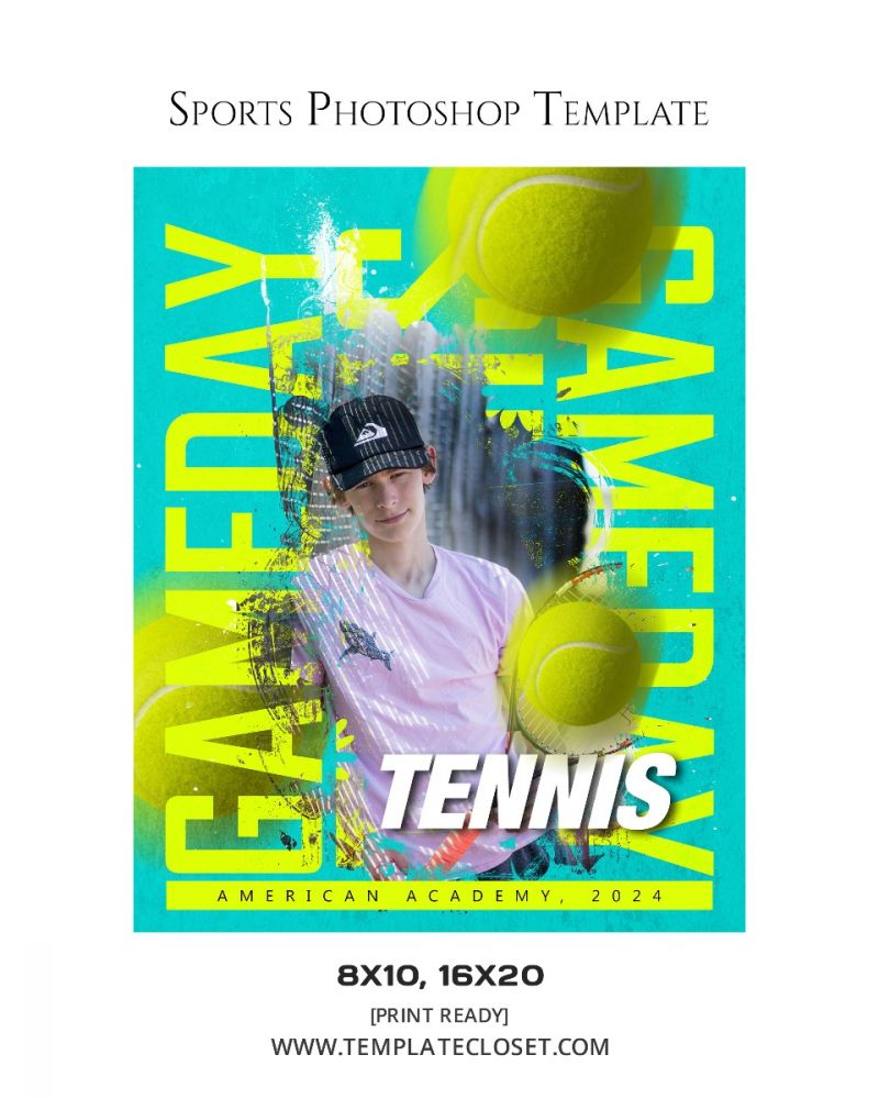 Tennis Multi Layer Customized Photoshop Template