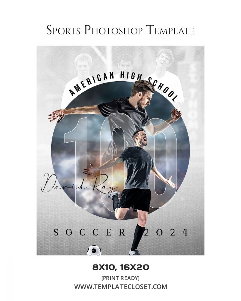 Soccer Light Effect Print Ready Sports Photoshop Poster