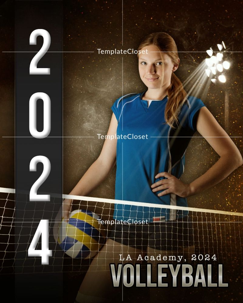 Volleyball LA Academy Enliven Effect Sports Photography Template