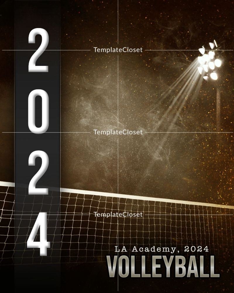 Volleyball Light Effect Photoshop Layered Photography Template