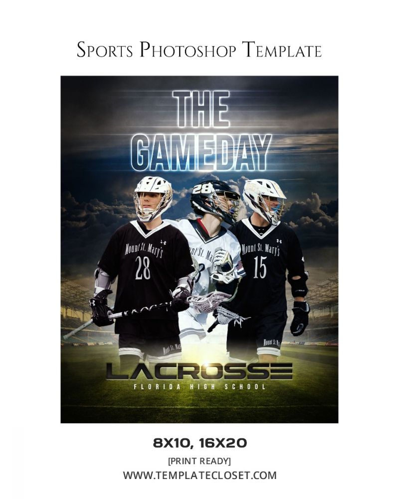 Lacrosse Team Multi Layered Sports Template