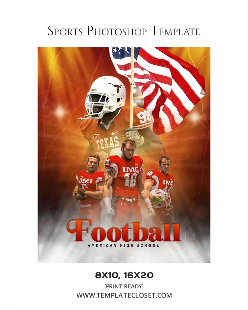 FootballNoOnehasEverDrownedInSweatPhotographyTemplate@templatecloset.com