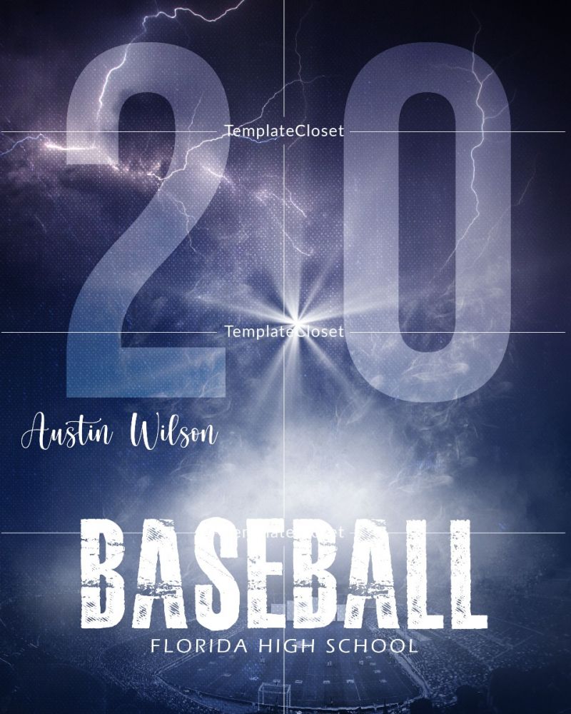 Baseball Signature Effect Sports Print Ready Poster