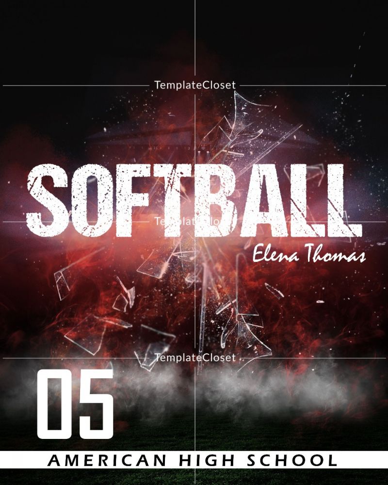 Elena Thomas - Softball Memory Mate Print Ready Sports Poster