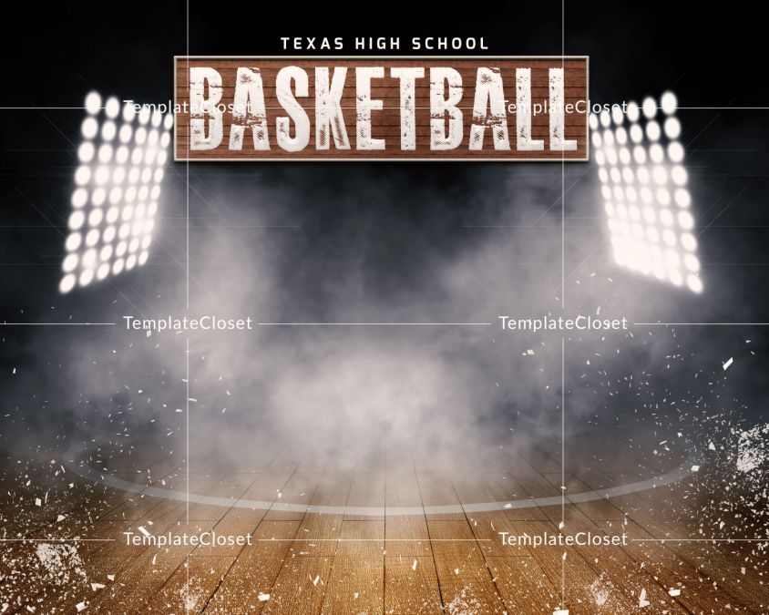 Basketball Team With Light Effect Customized Photoshop Template