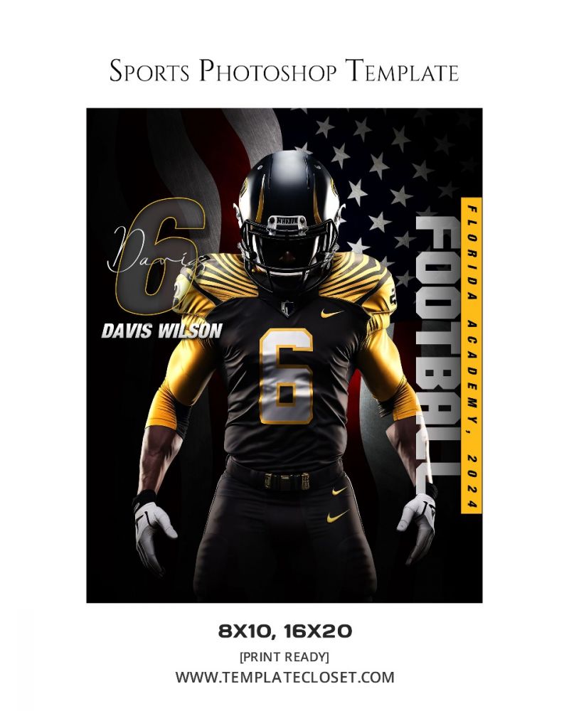 FootballNoOnehasEverDrownedInSweatPhotographyTemplate@templatecloset.com