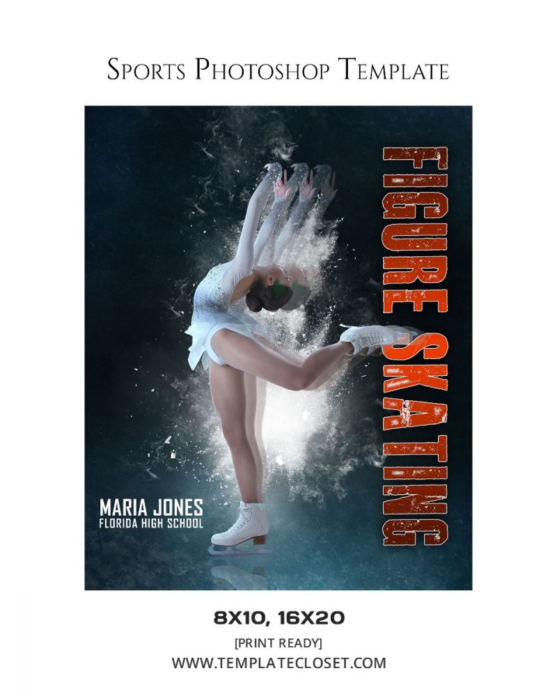 Figure Skating Signature Effect Photoshop Template
