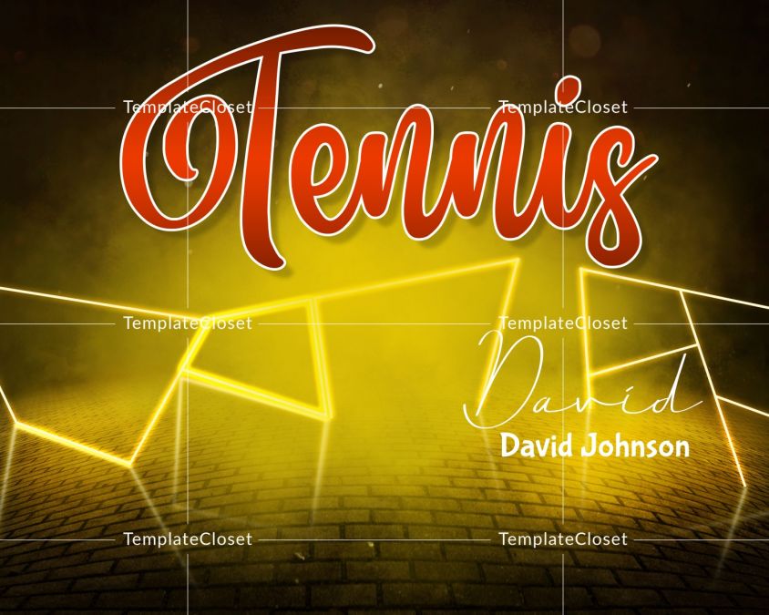 Tennis Signature Effect Sports Photoshop Template