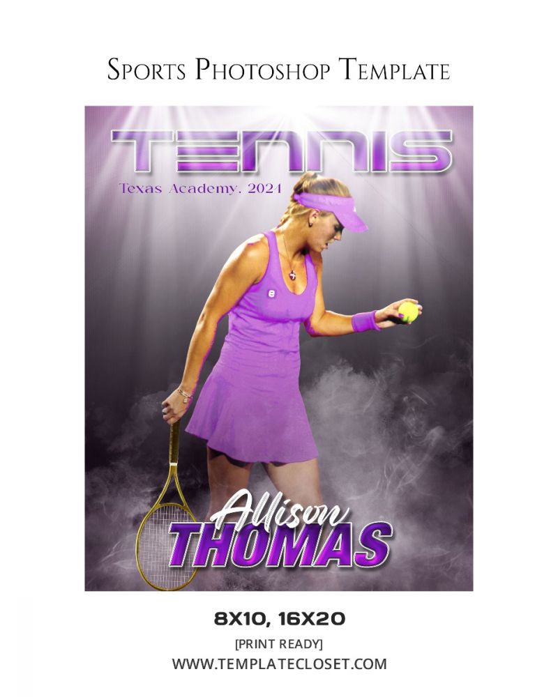 Tennis Light Effect Photoshop Layered Template