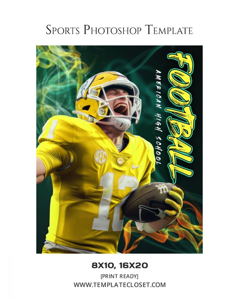 FootballNoOnehasEverDrownedInSweatPhotographyTemplate@templatecloset.com